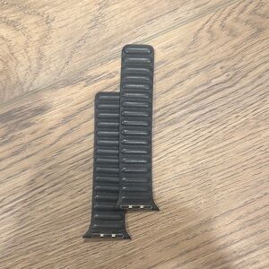 Apple Black Leather Watch Strap Magnetic